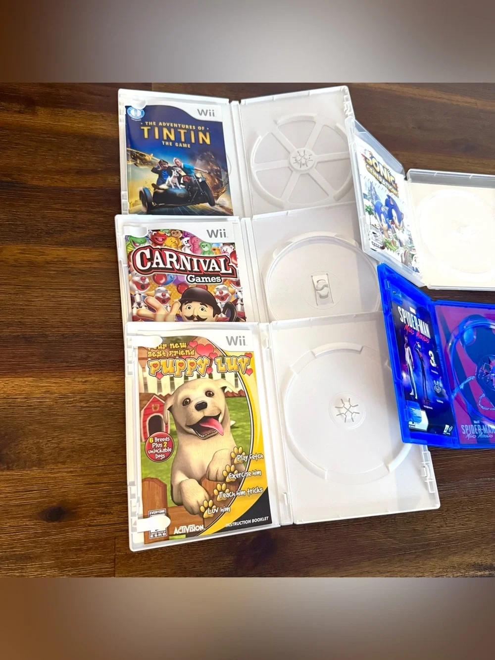 5 Empty Video Game Cases Boxes Manuals Wii PS3 PS4 Marvel Spider-Man Sonic POKE
